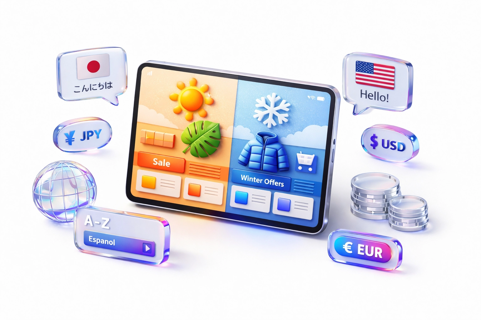 Shopify Markets localized storefront showing seasonal theme customization for global regions.