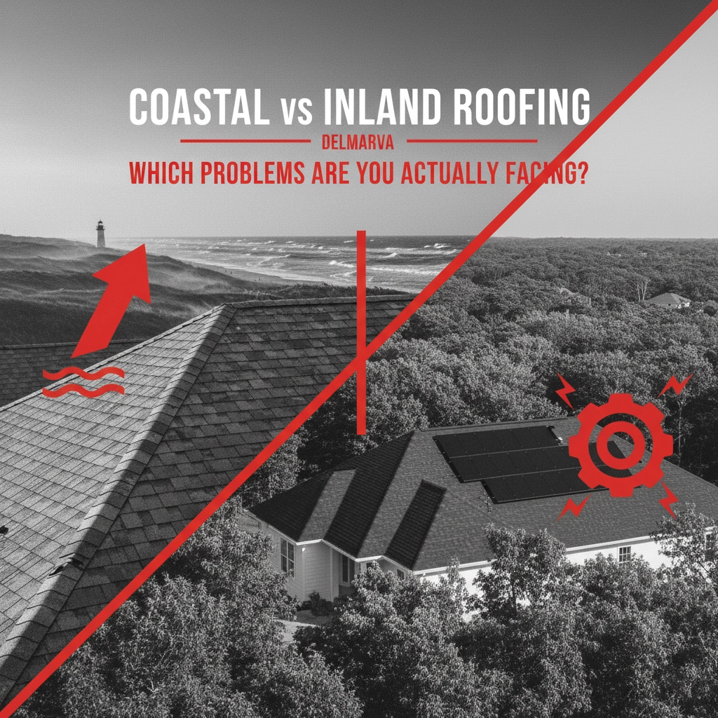 Coastal vs Inland Roofing in Delmarva: Which Problems Are You Actually Facing?