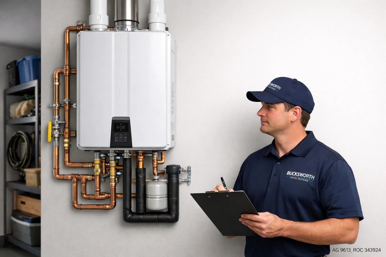 Professional tankless Water Heater Installation Chandler service by Bucksworth Home Services.