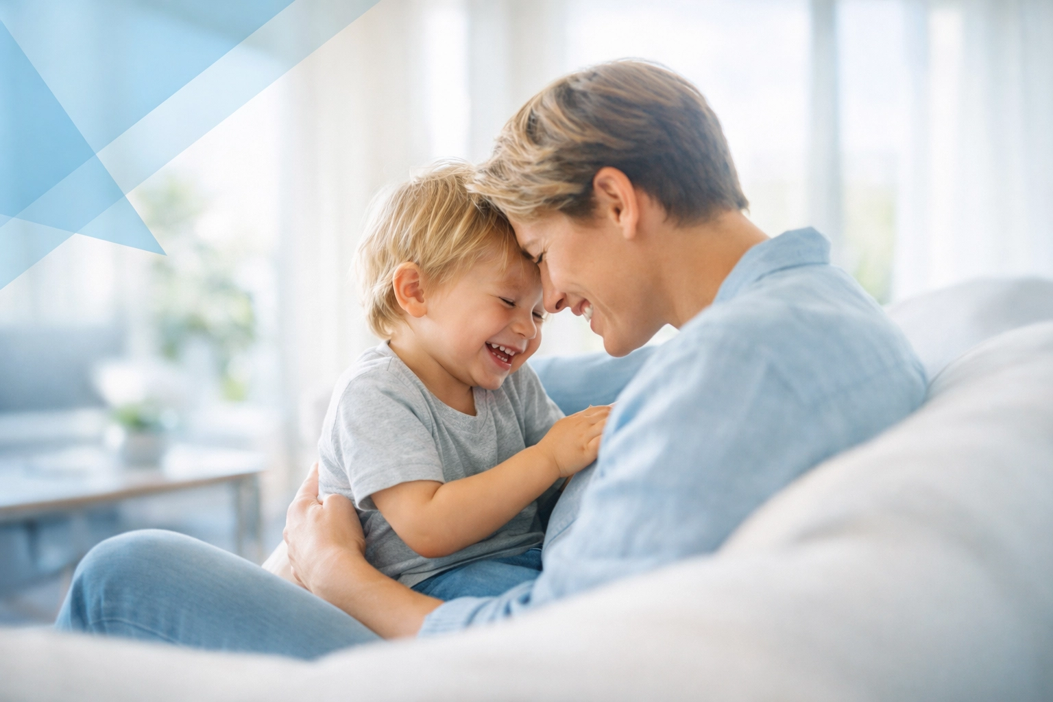 A parent and child in a peaceful home setting, representing the best interests of the child in a Virginia custody case.