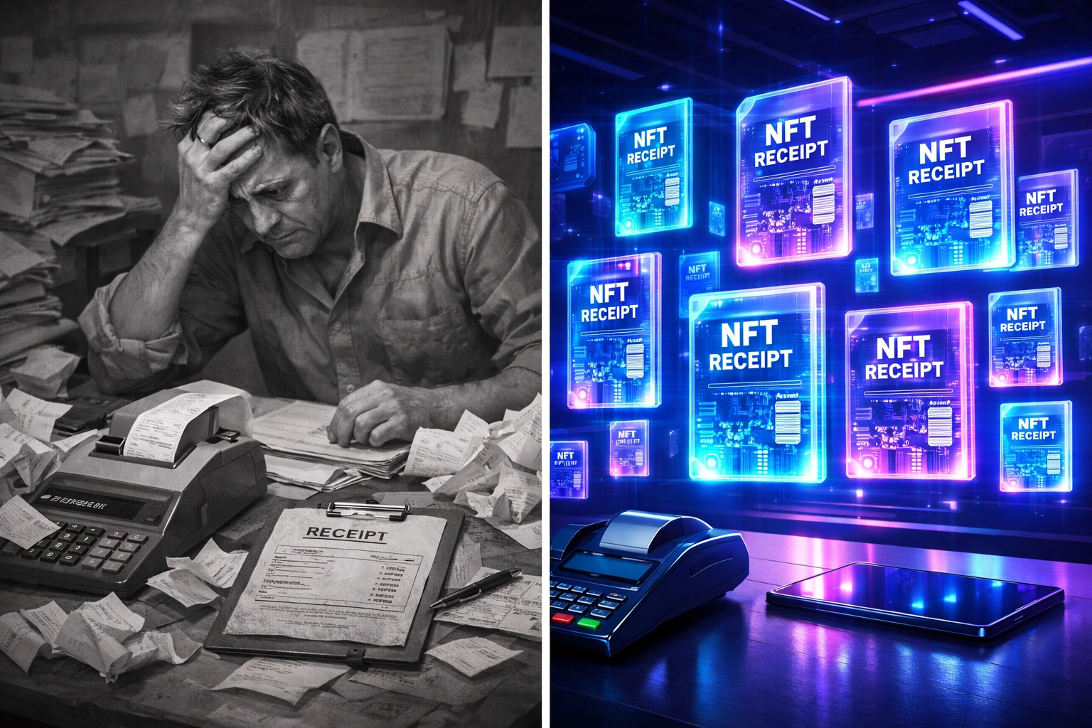 Traditional paper receipts versus digital NFT receipt tokens for crypto payment compliance