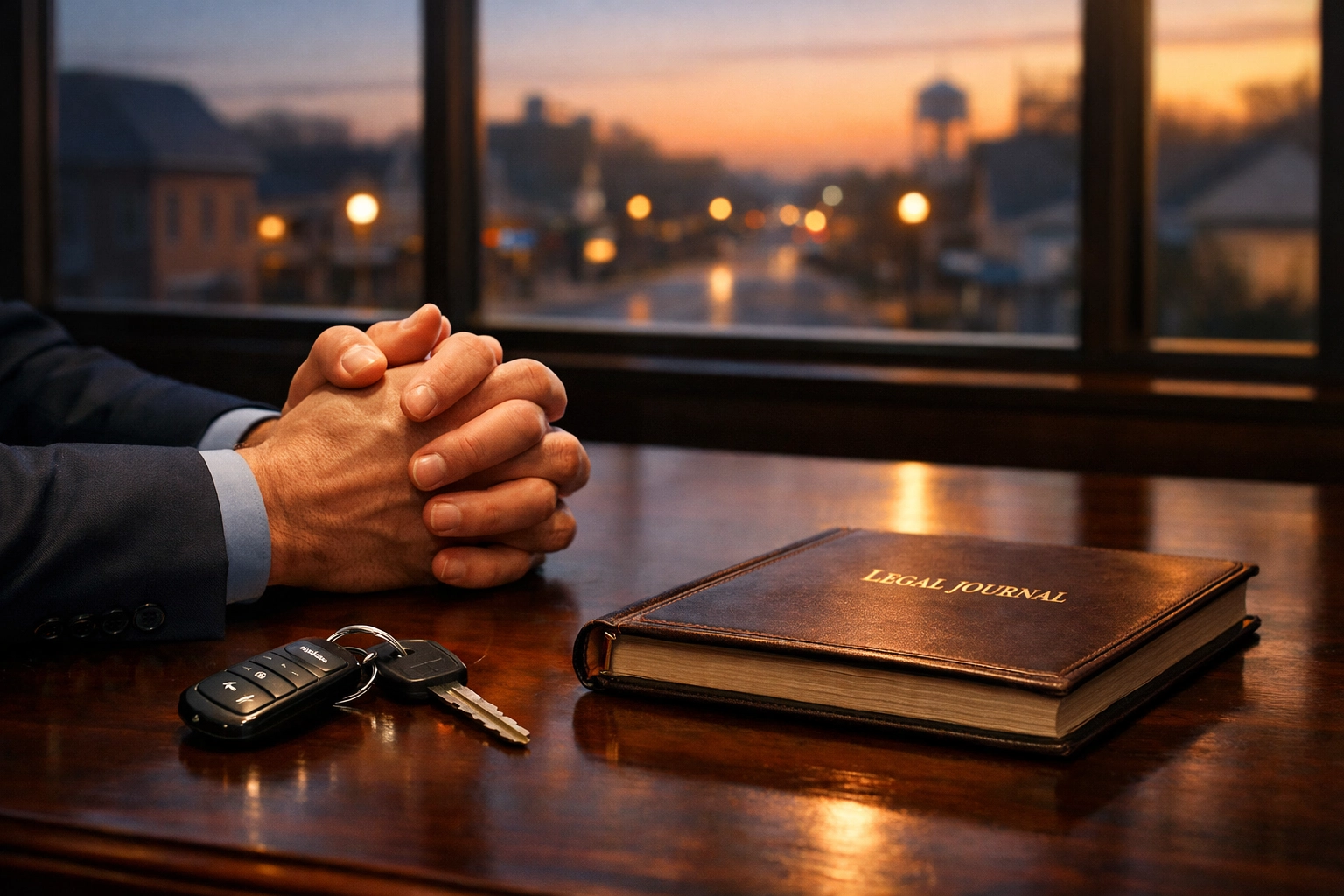 A person in an Indiana law office discussing OWI defense and mandatory minimum penalties for repeat offenses.