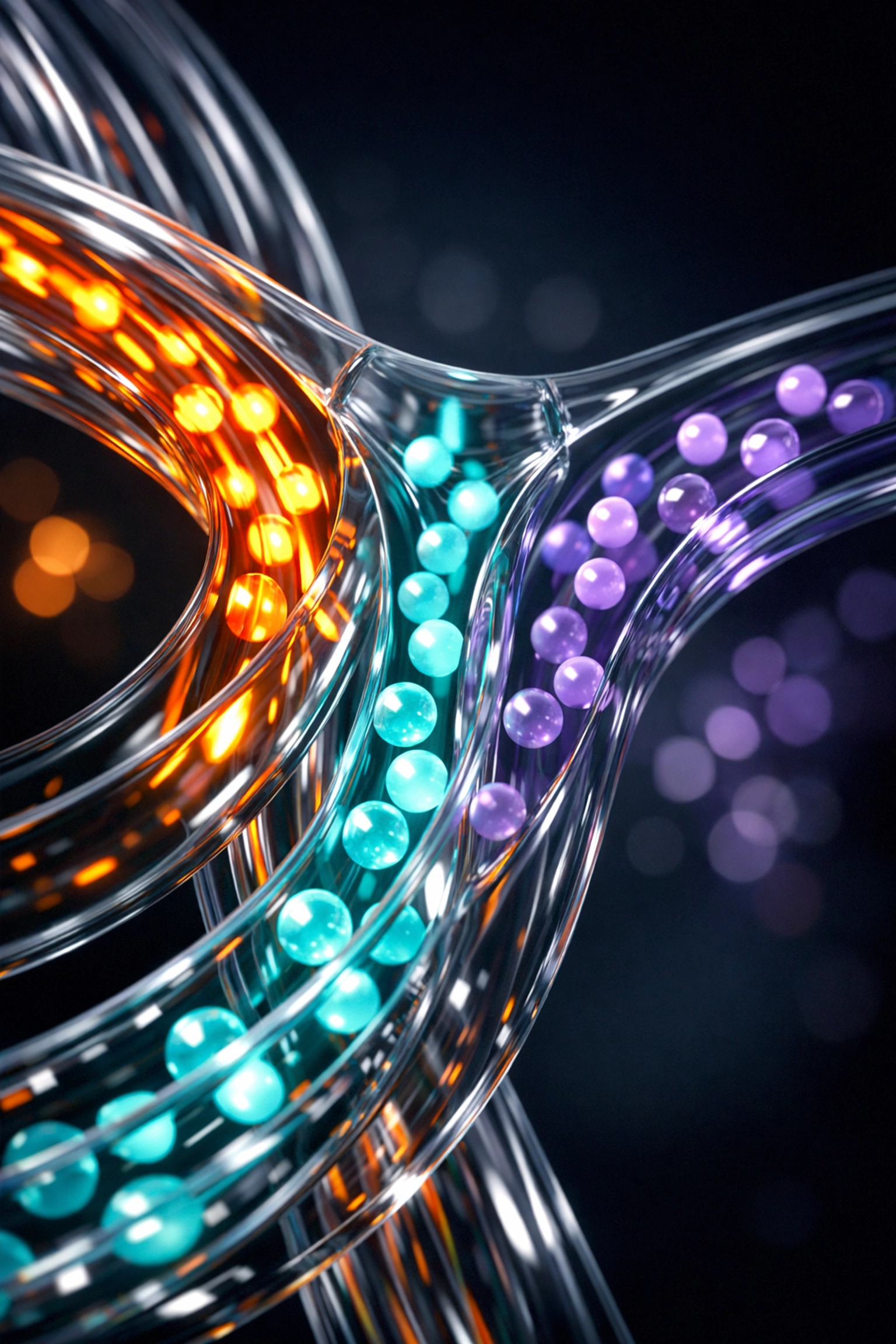 Digital spheres being sorted into distinct pathways to represent active and inactive email segments.