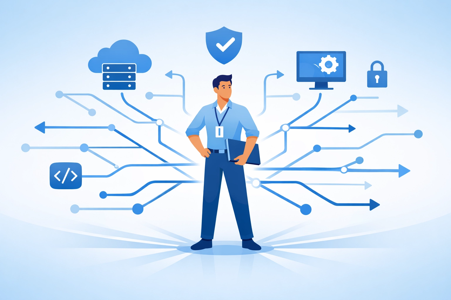 Empowered IT technician making autonomous decisions without micromanagement