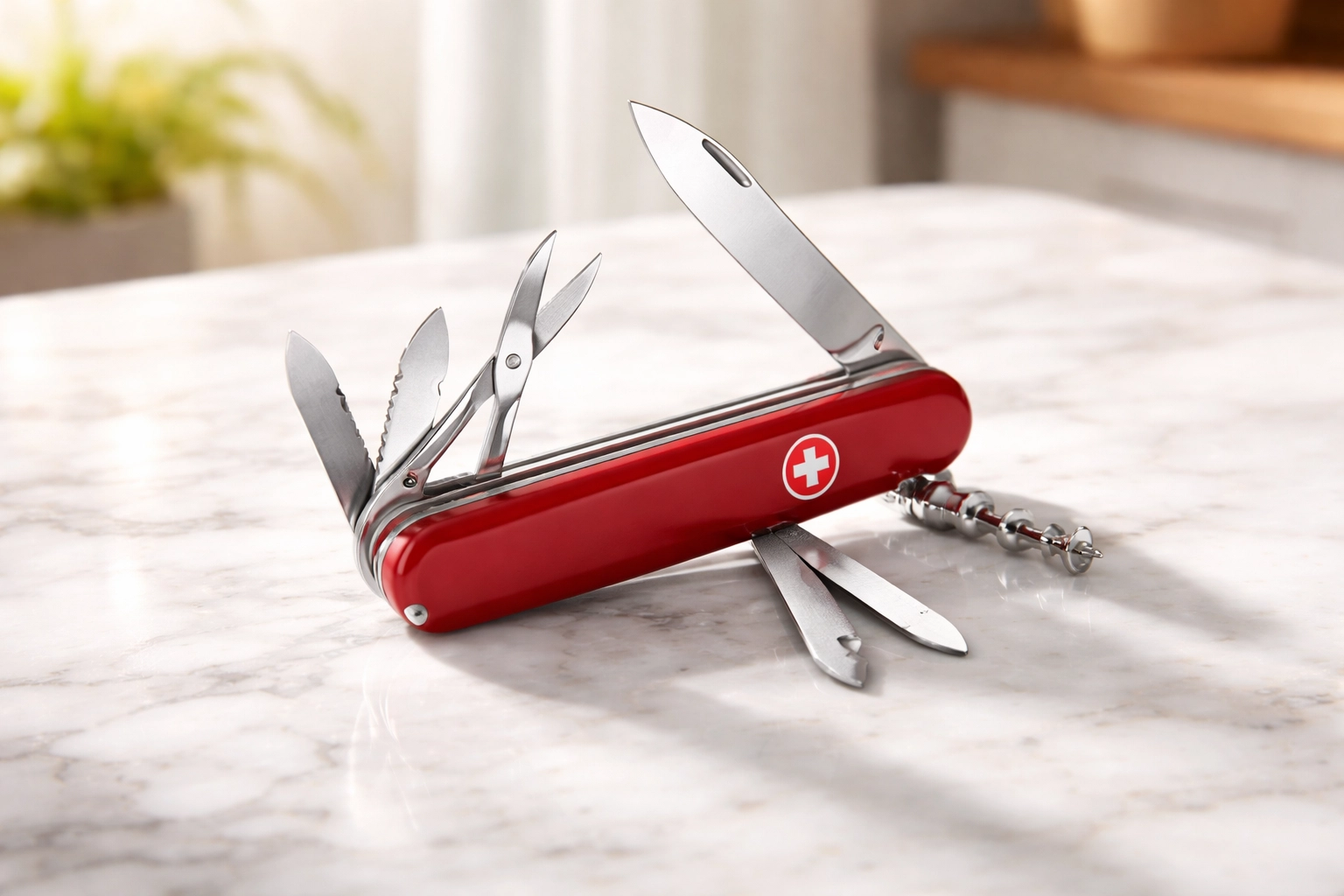 Red Swiss Army knife symbolizing IUL versatility and financial planning flexibility