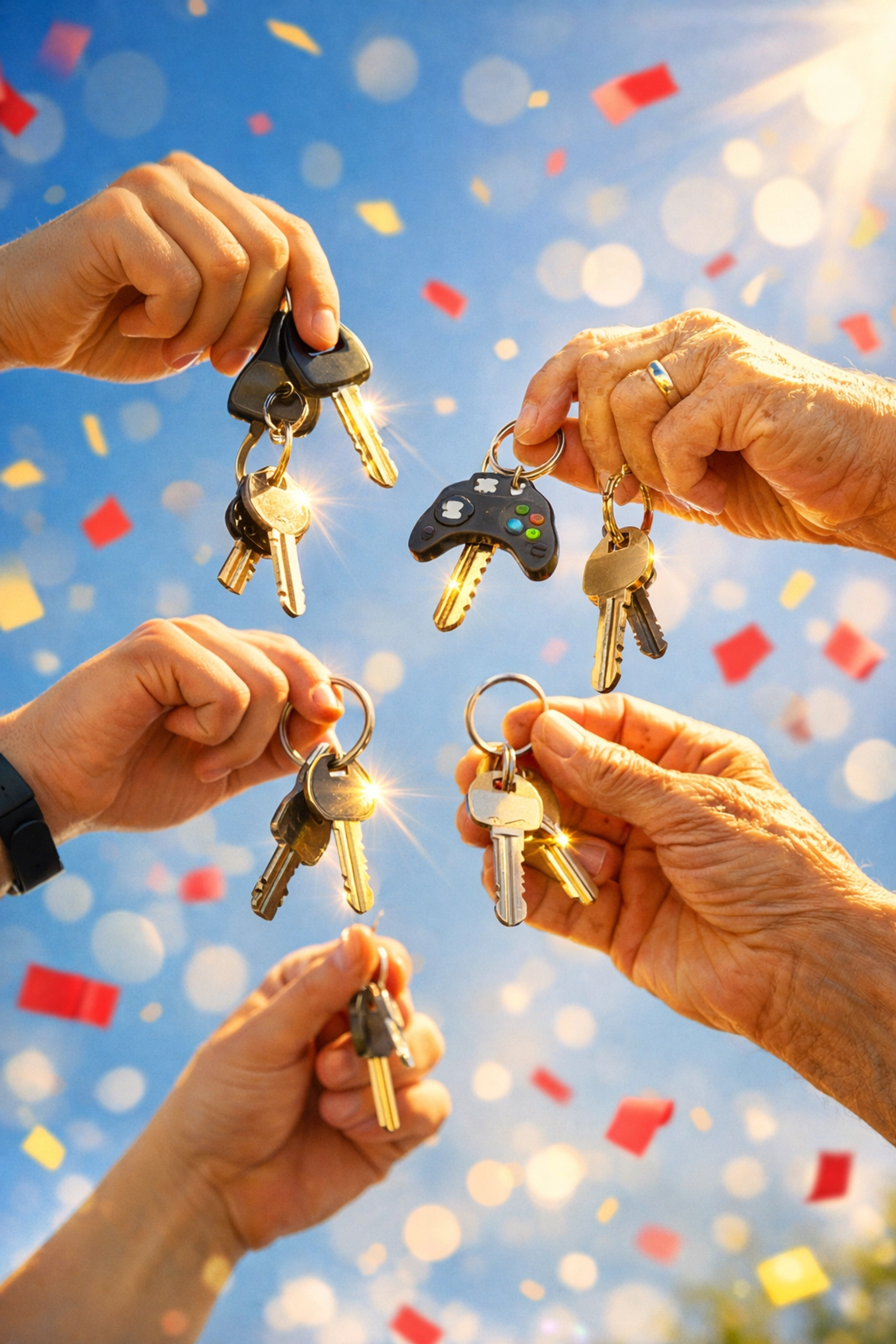 Hands holding keys to gaming trailer symbolizing 100% business ownership without franchise fees