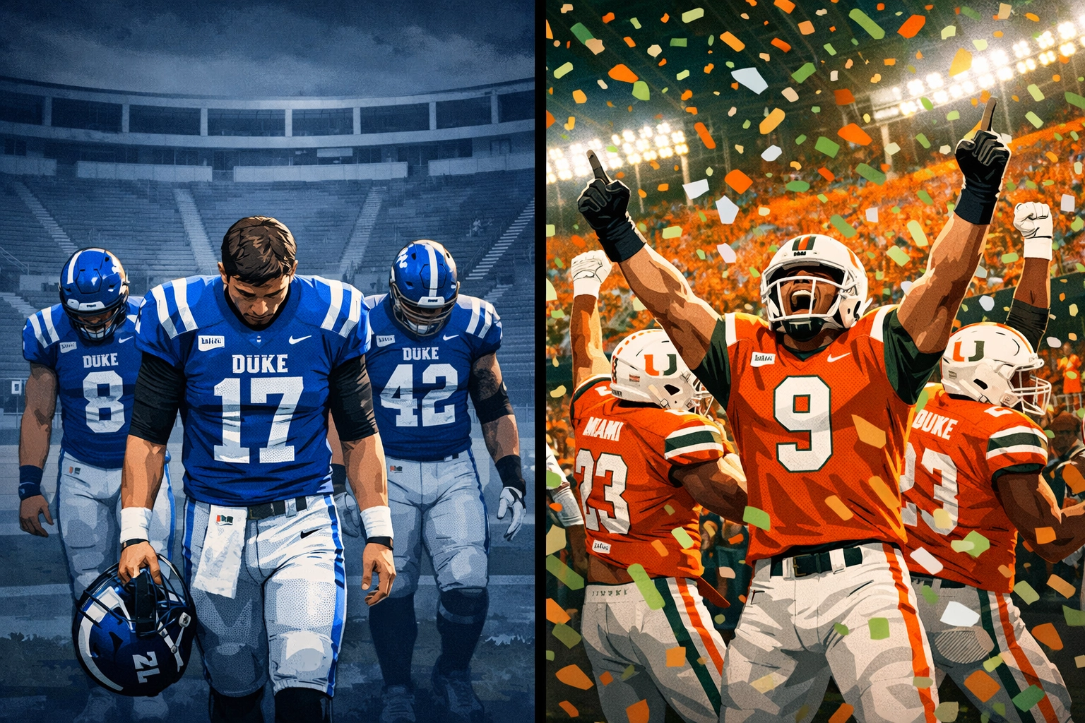 Duke vs Miami transfer portal impact showing contrasting team outcomes