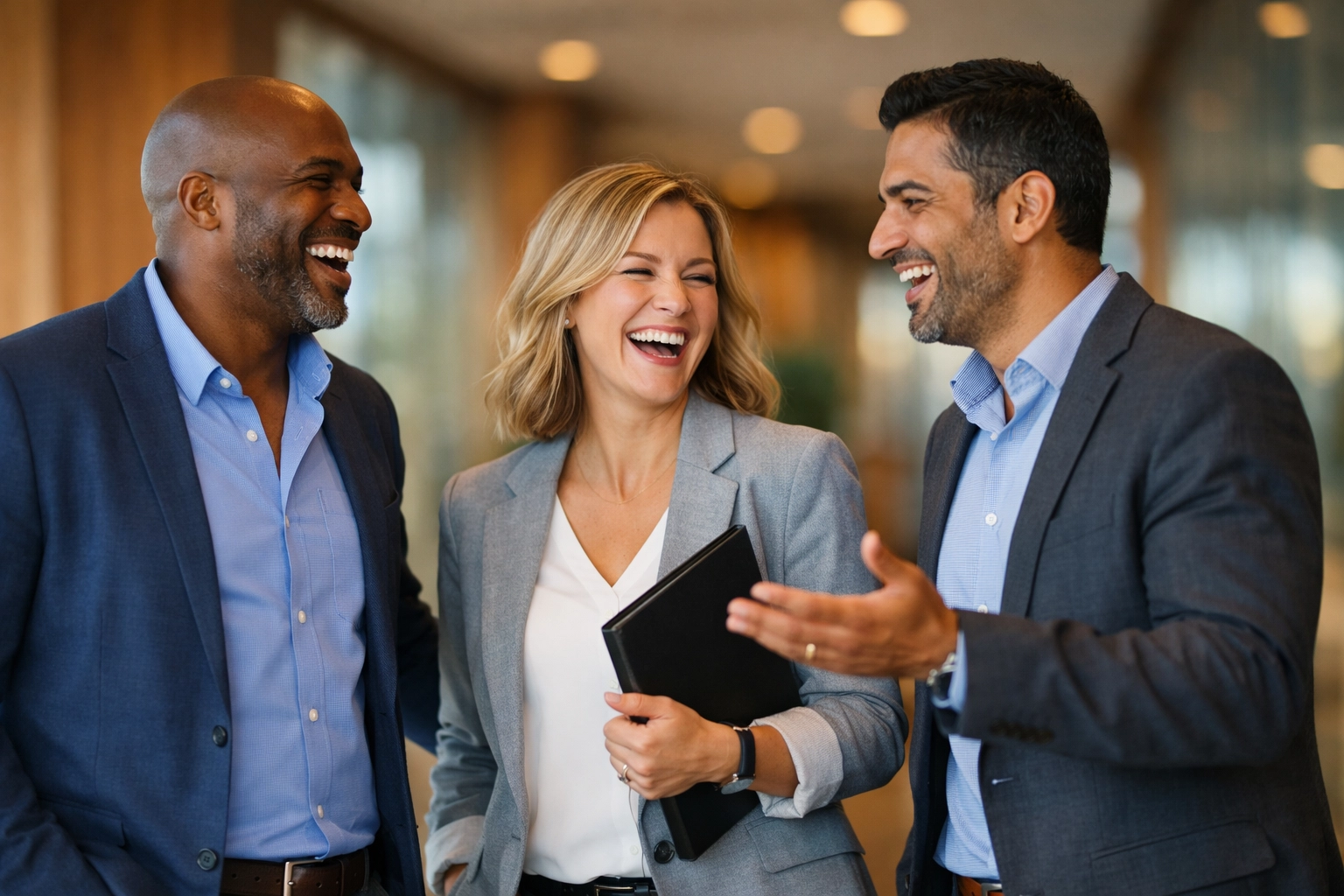 Professional advisors collaborating on executive benefit strategies and business succession planning.