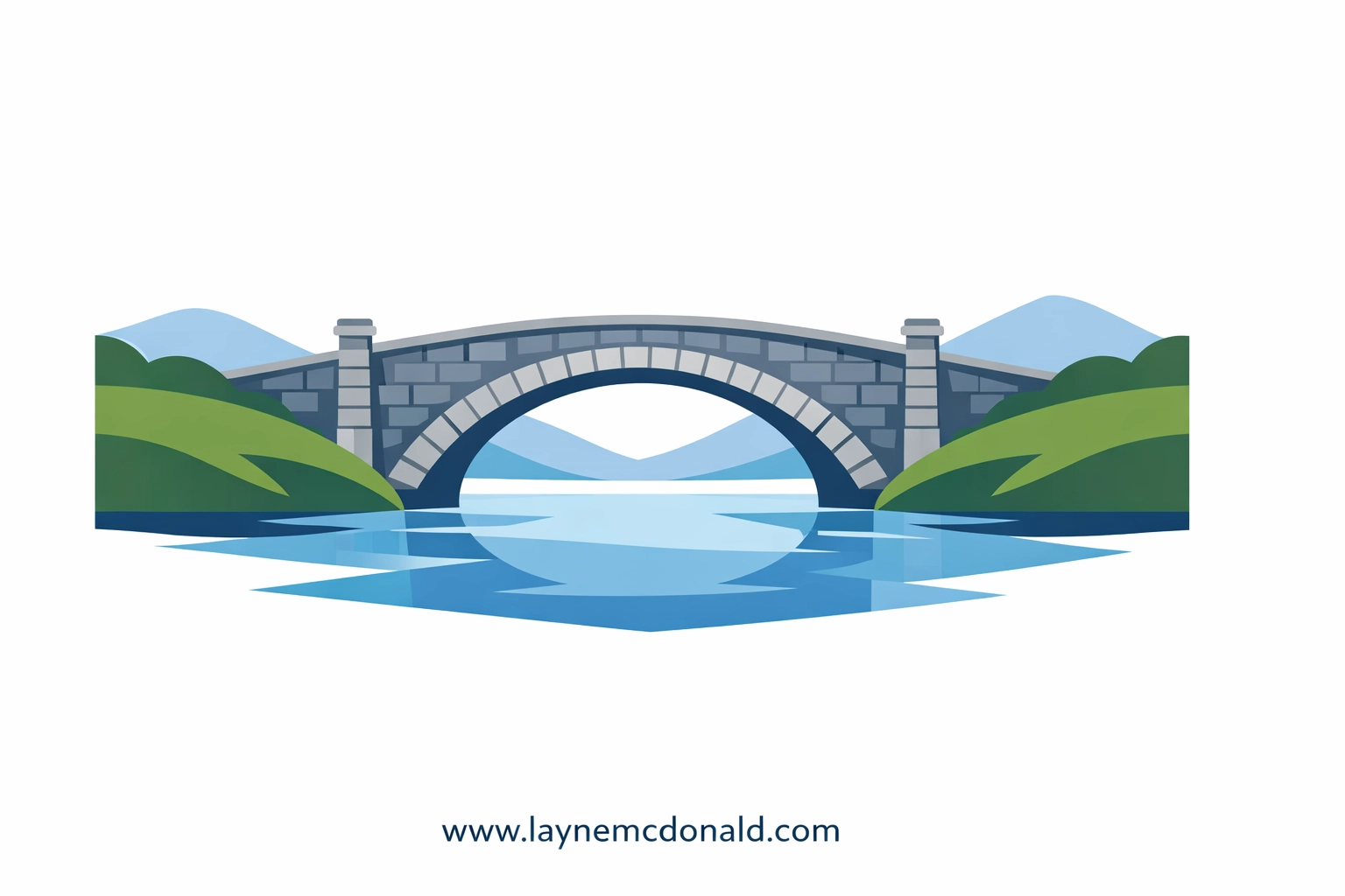 A bridge arching over a river, symbolizing clear communication and connection in faith-based media.