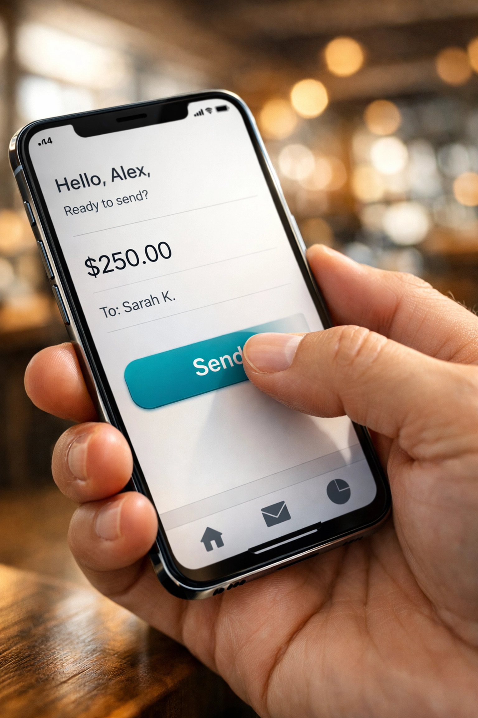 High-speed mobile user interface on a smartphone highlighting efficient lead generation for local businesses.