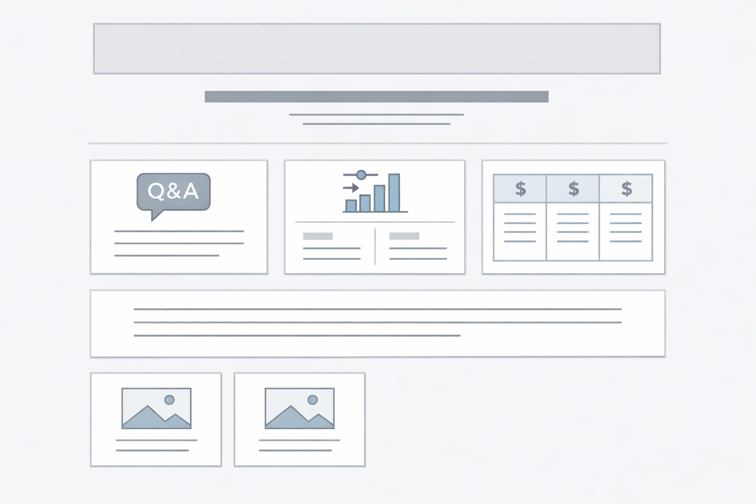 Structured content layout optimized for multi-turn search with FAQ and section organization