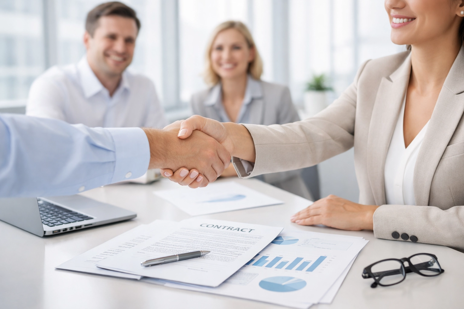 Professional landlord meeting with tenant for income verification