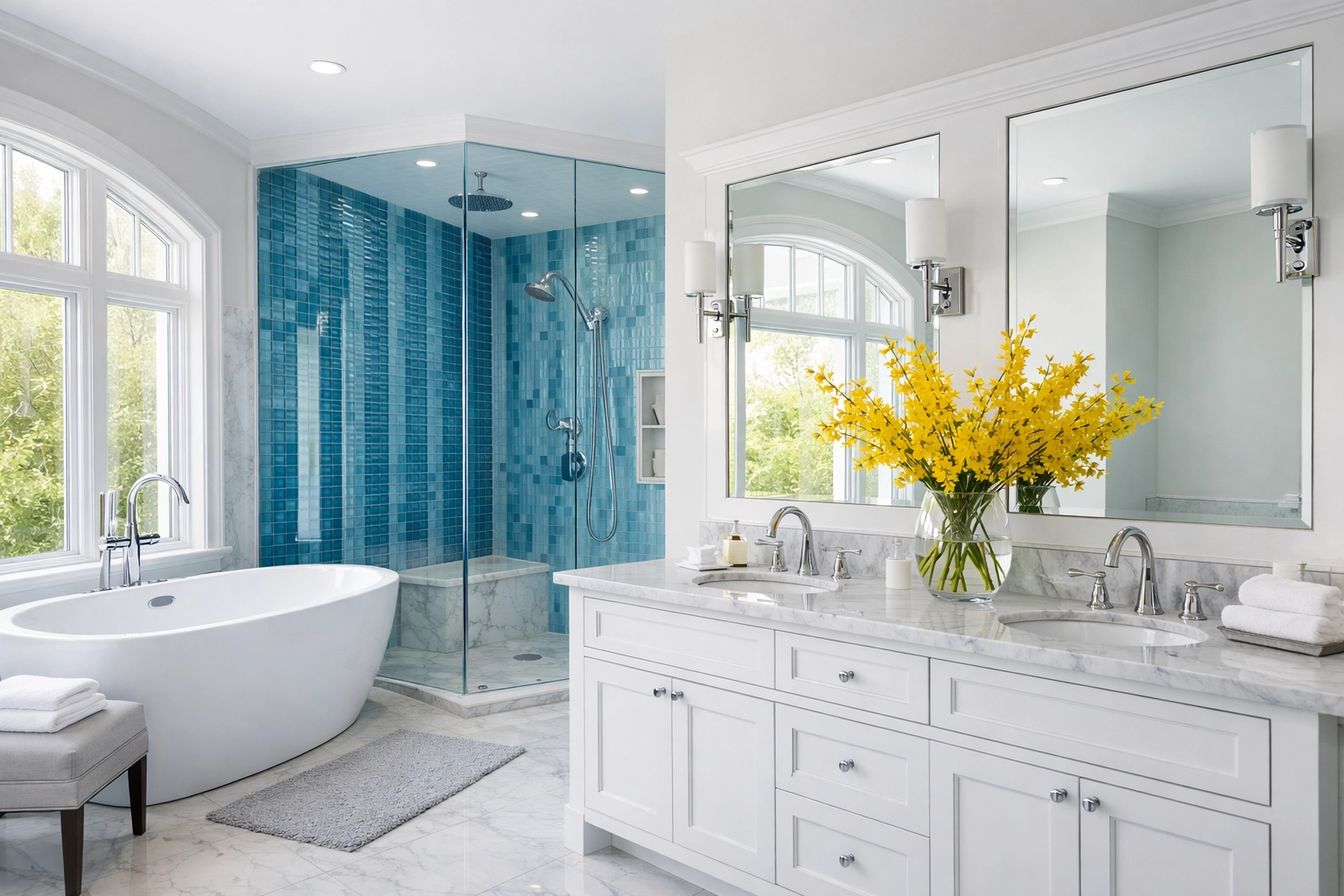 Sanitize every surface with move-in cleaning services for a pristine, spa-like bathroom in your Wellesley home.