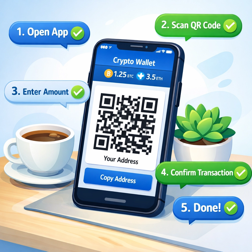 Crypto wallet QR code setup for merchant payments in five simple steps