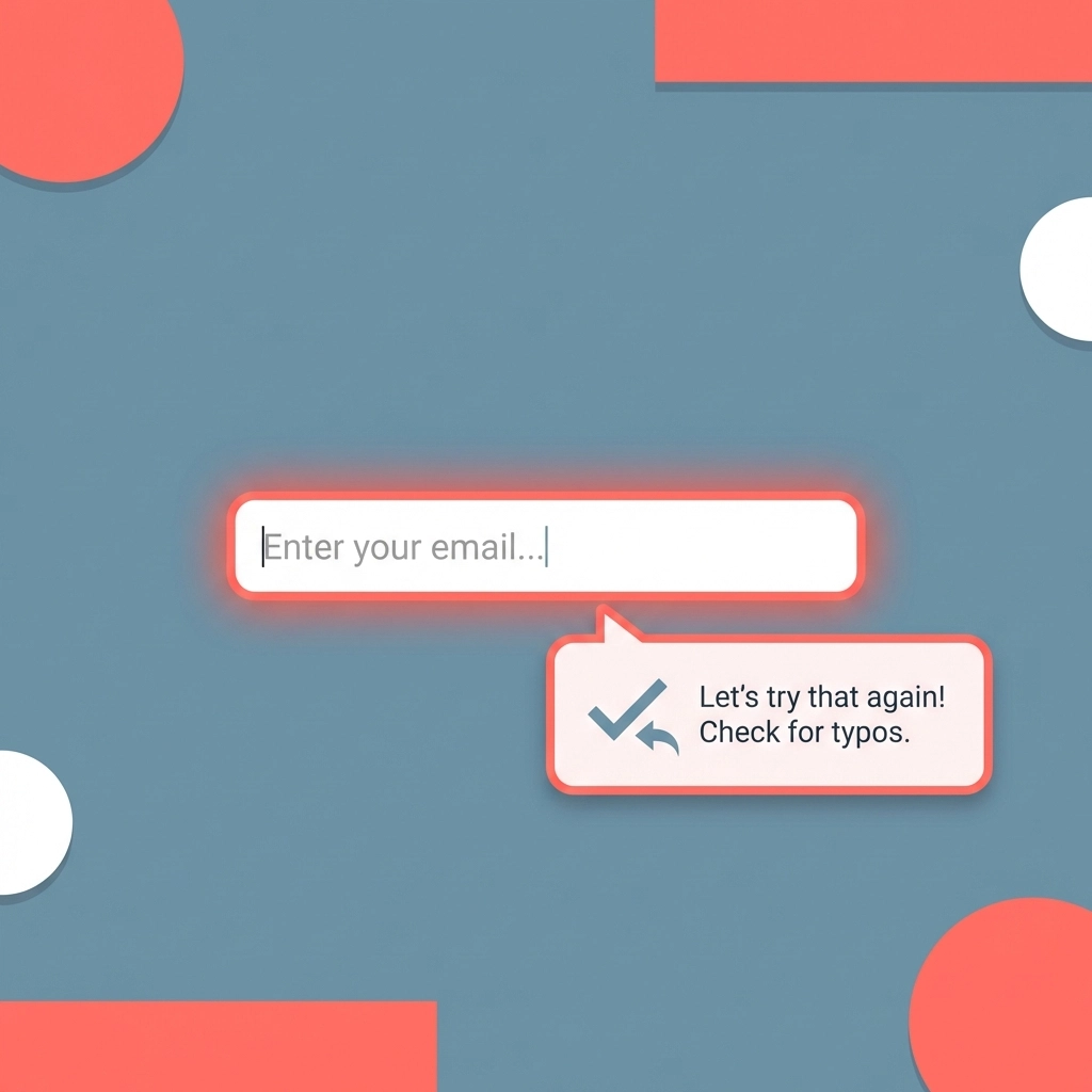 Web form field with clear error notification demonstrates user-friendly error messages that reduce form abandonment.