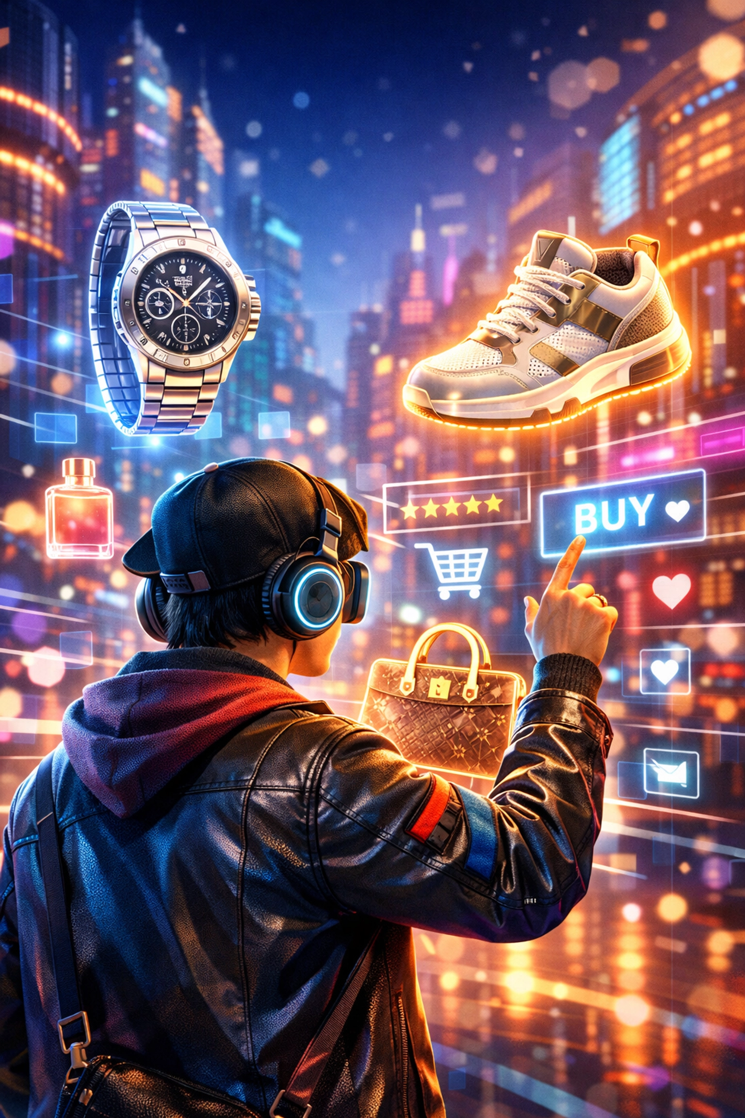 Seamless metaverse shopping experience using AI-integrated augmented reality for digital commerce.