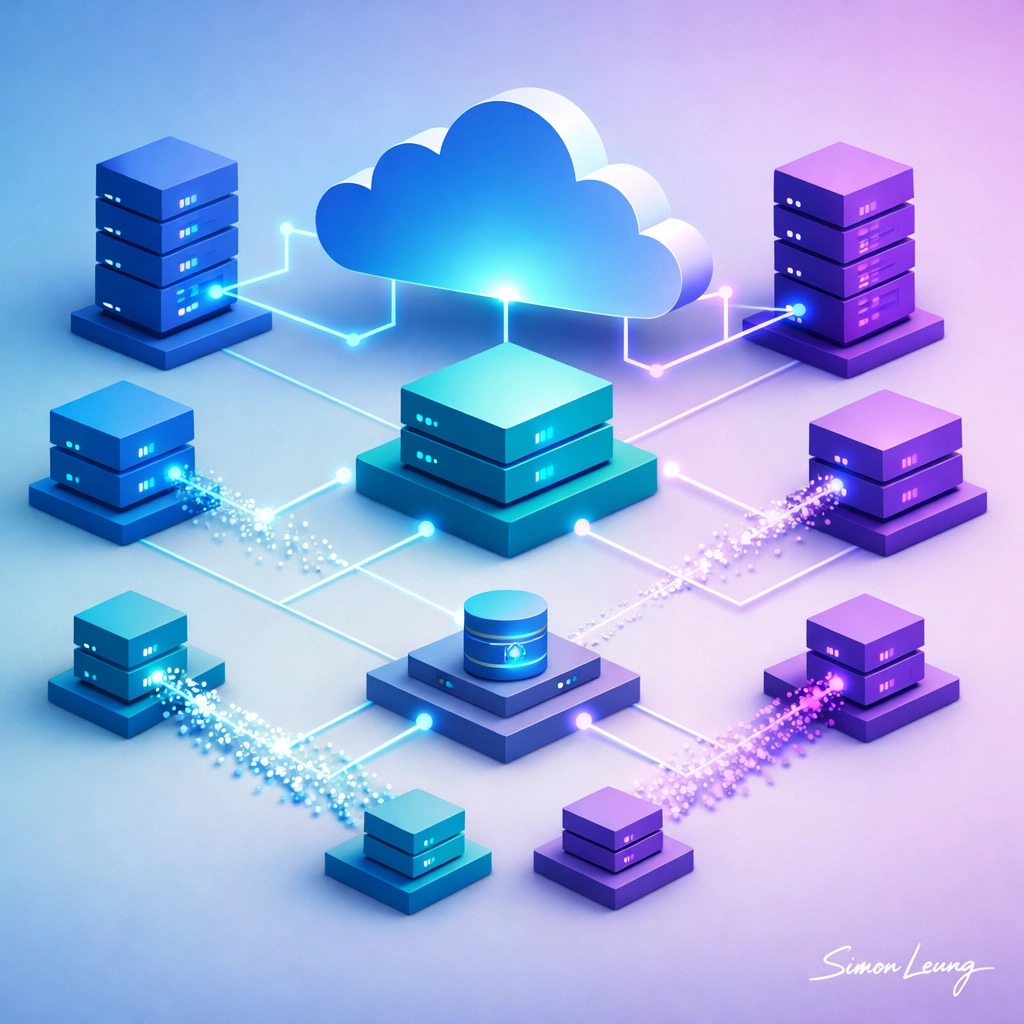 Streamlined cloud infrastructure showing optimized business technology systems