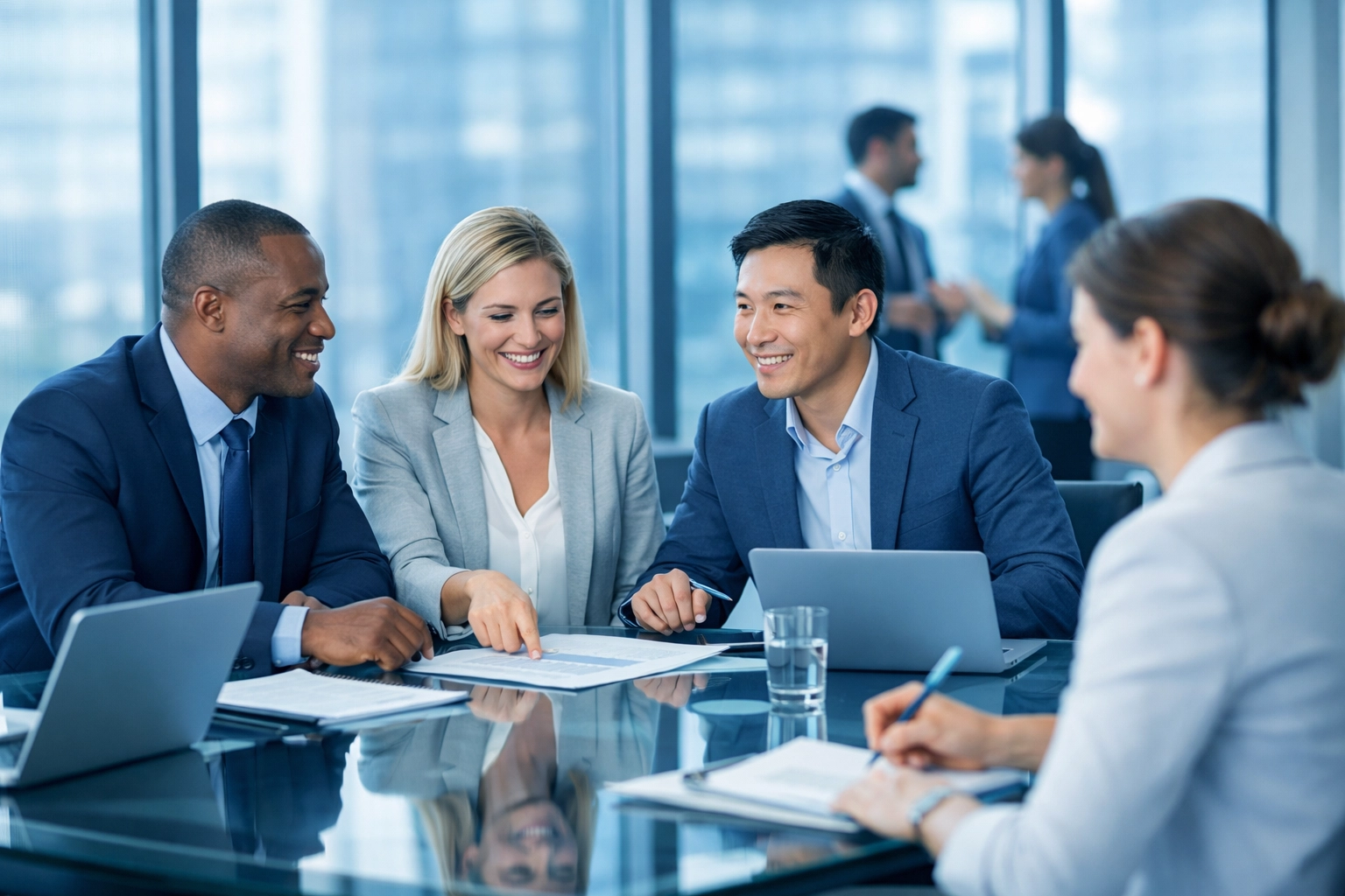 Business team collaborating on strategic planning