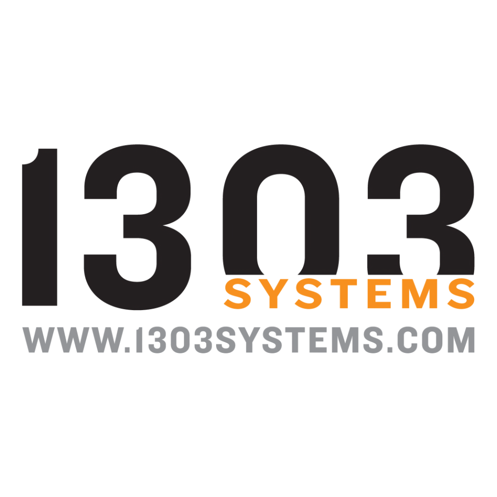 1303 Systems Logo featuring bold black text with 'SYSTEMS' highlighted in orange