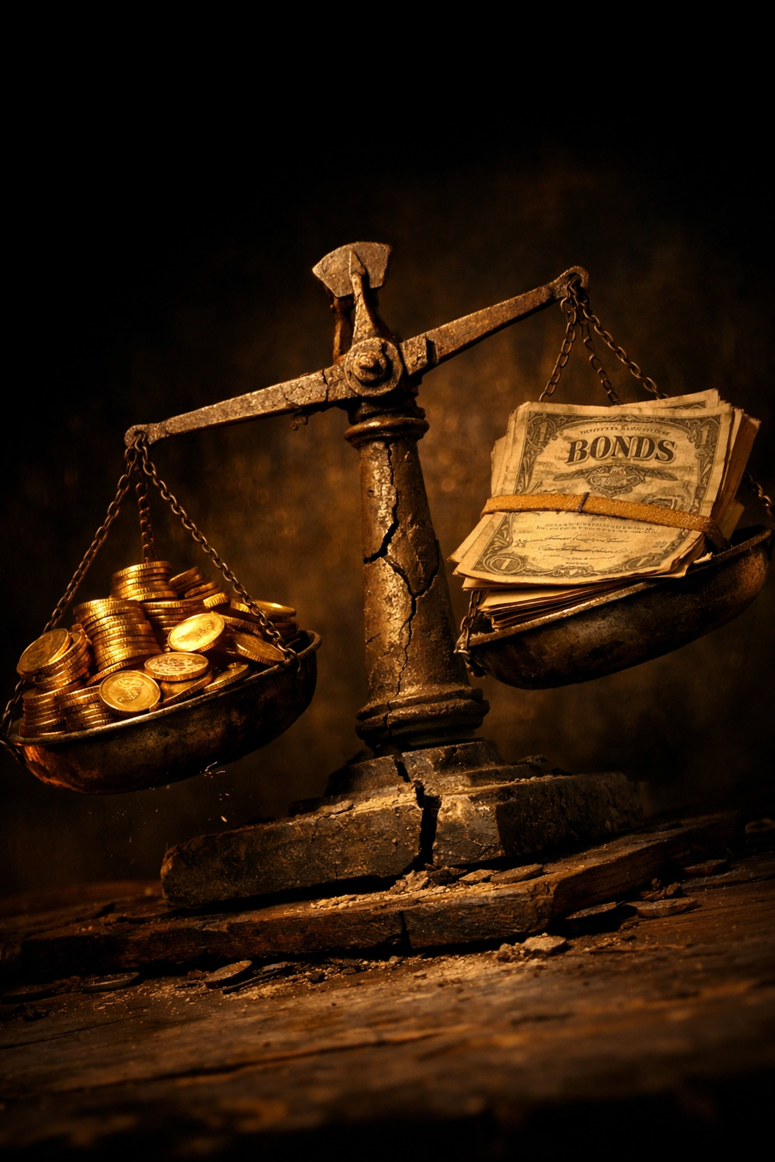 Unbalanced scale symbolizing the shift from traditional 60/40 to modern diversified portfolio strategies