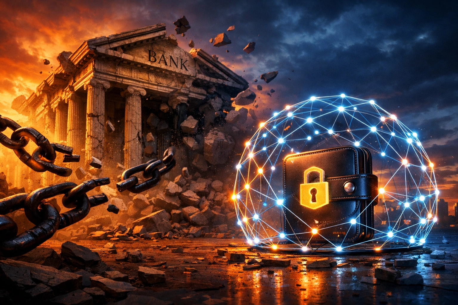 Self-custody wallet protected by decentralized network avoiding centralized exchange risk