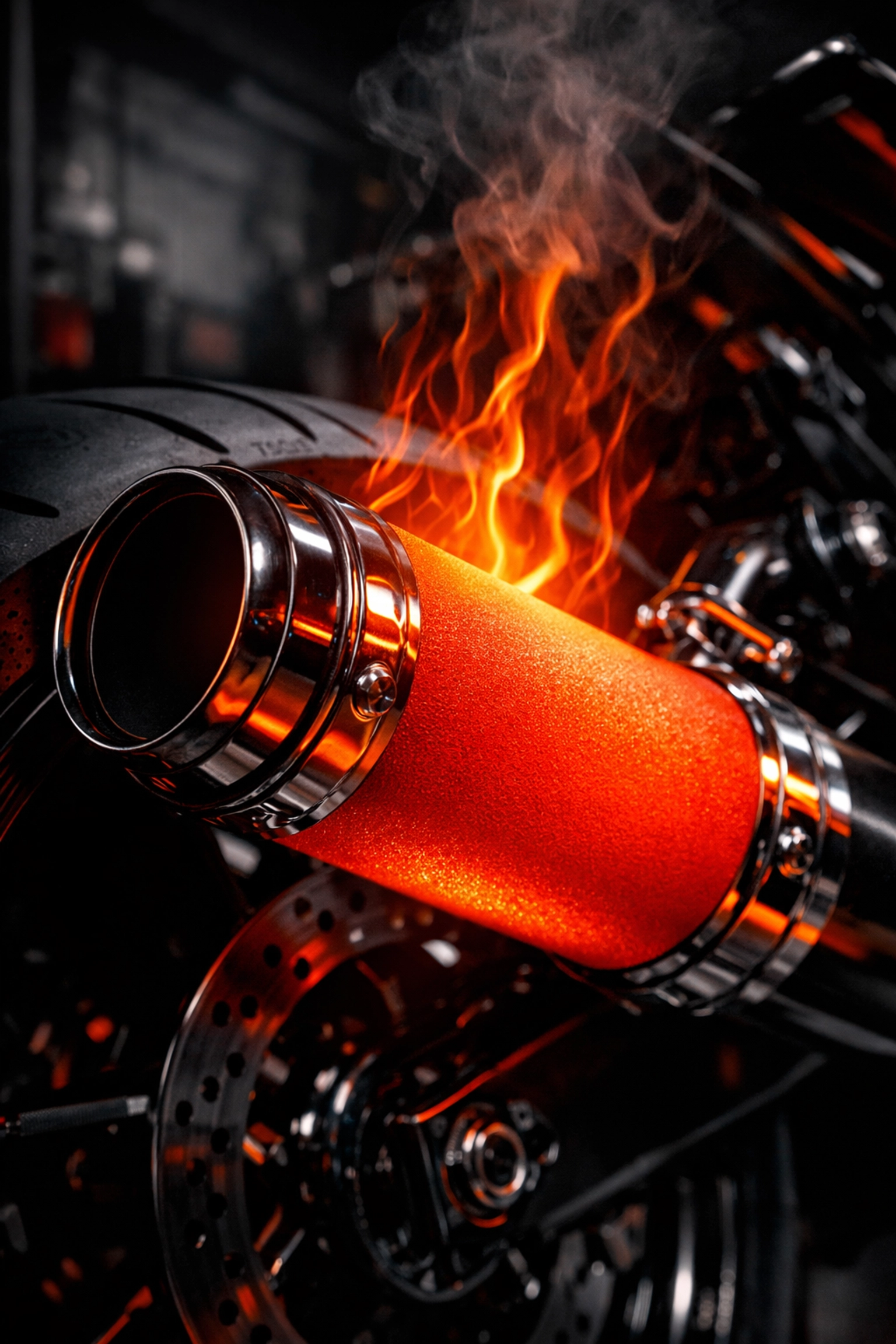 Motorcycle exhaust pipe with ceramic coating withstanding extreme high-heat temperatures