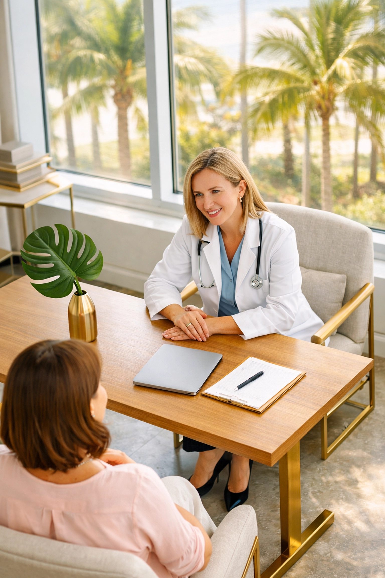 Medical consultation for personalized weight loss and metabolic monitoring at a professional Boca Raton clinic.