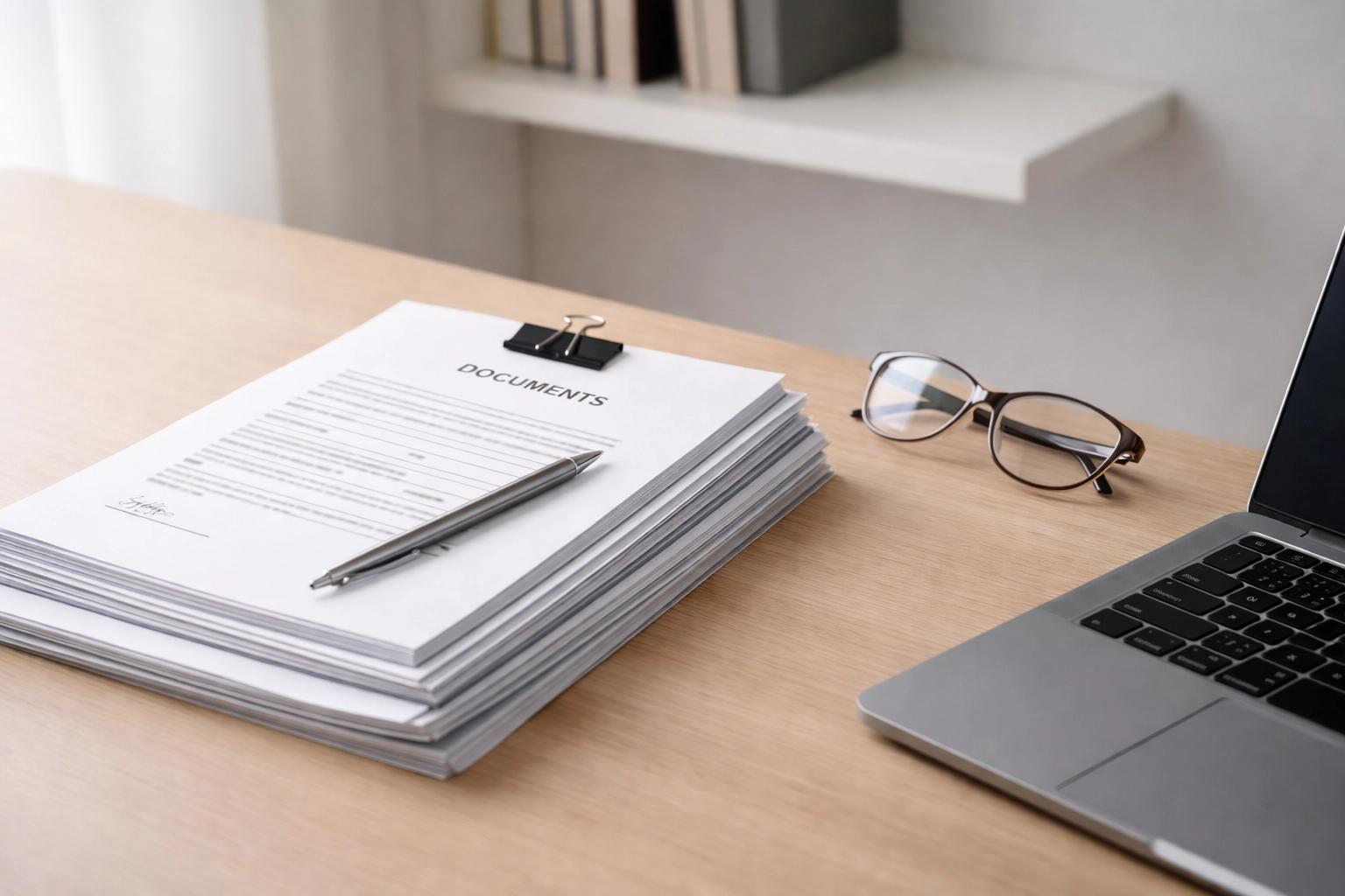 Organized desk with documents and laptop, emphasizing compliance and due diligence in tax practices