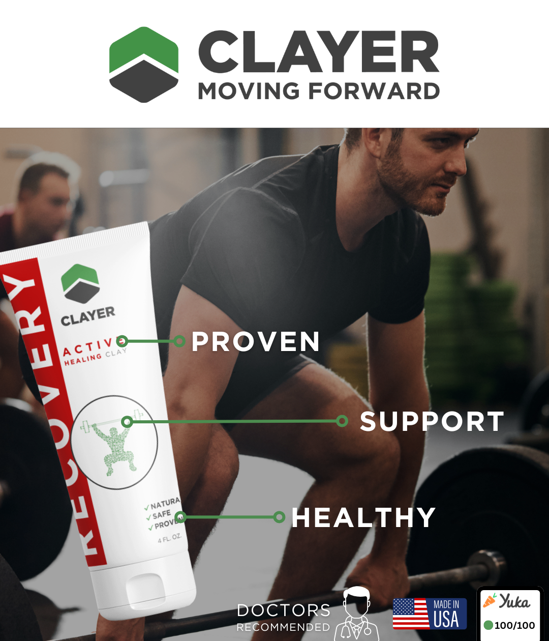 CLAYER Active Healing Clay Recovery Cream Athlete