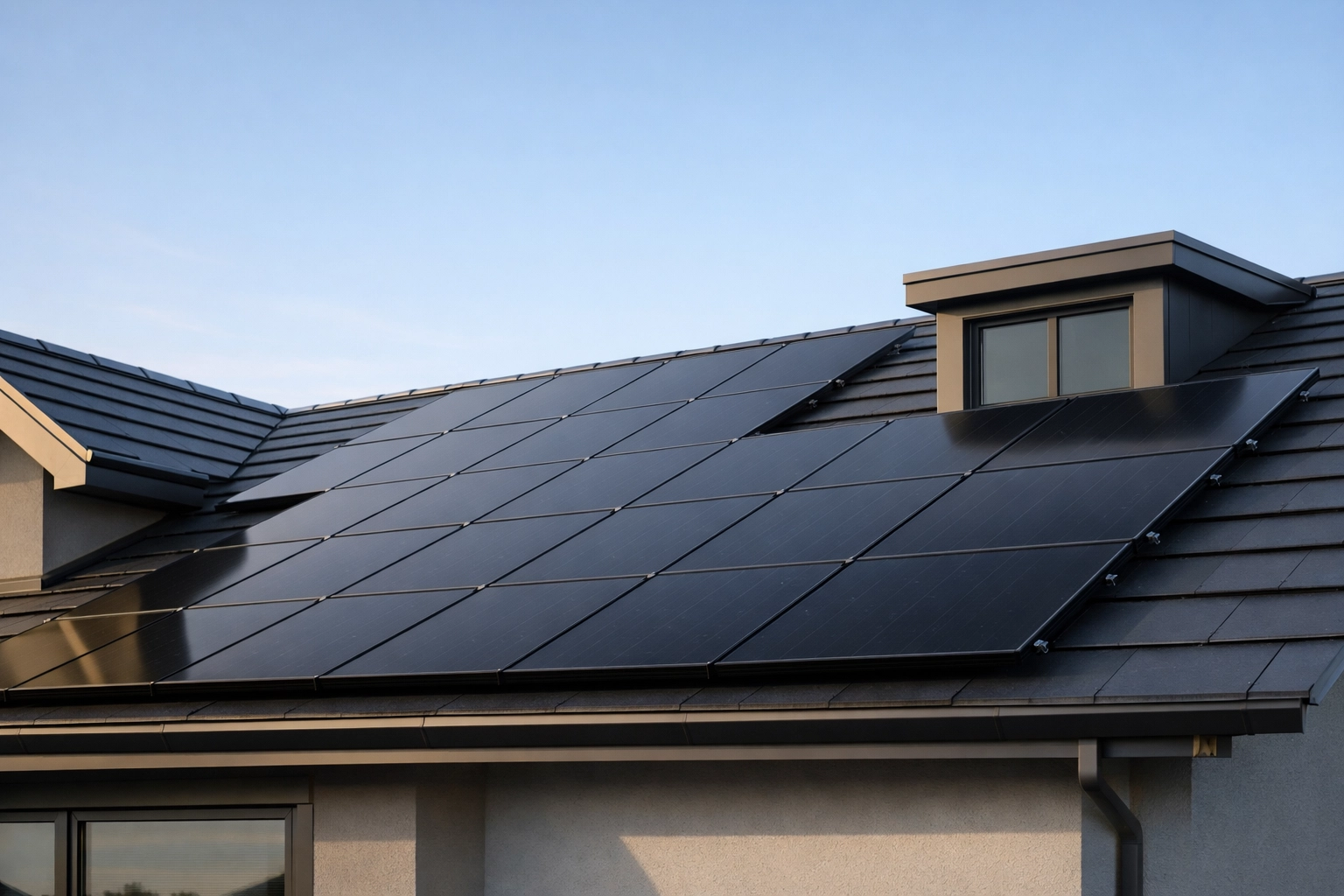 Solar panels installed on residential roof showcasing local solar installation quality