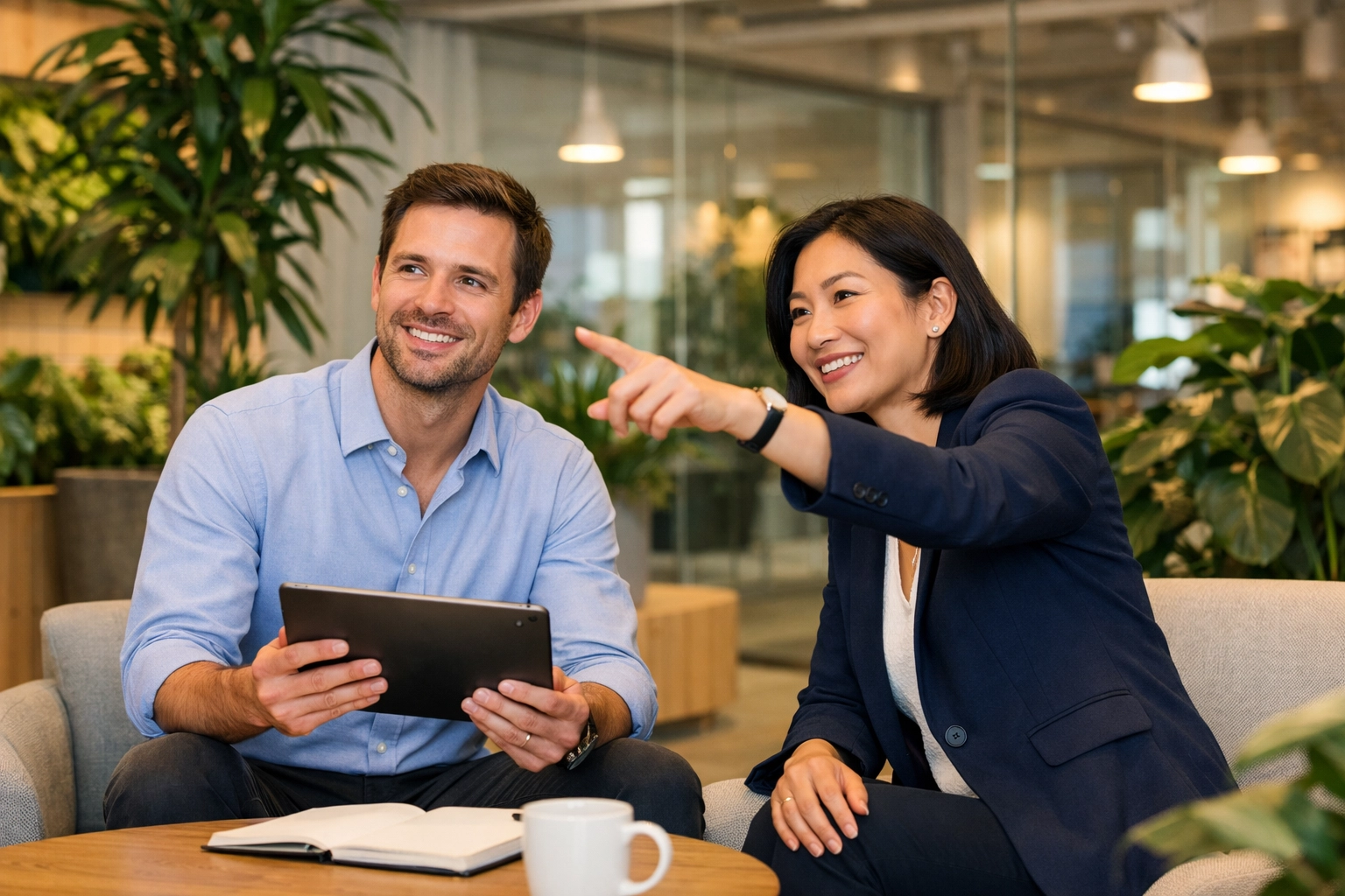 ServiceNow experts discussing platform optimization and ROI license audits in a collaborative office.