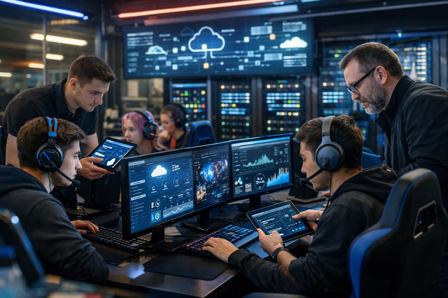 Esports facility training young professionals in cloud computing and technology careers