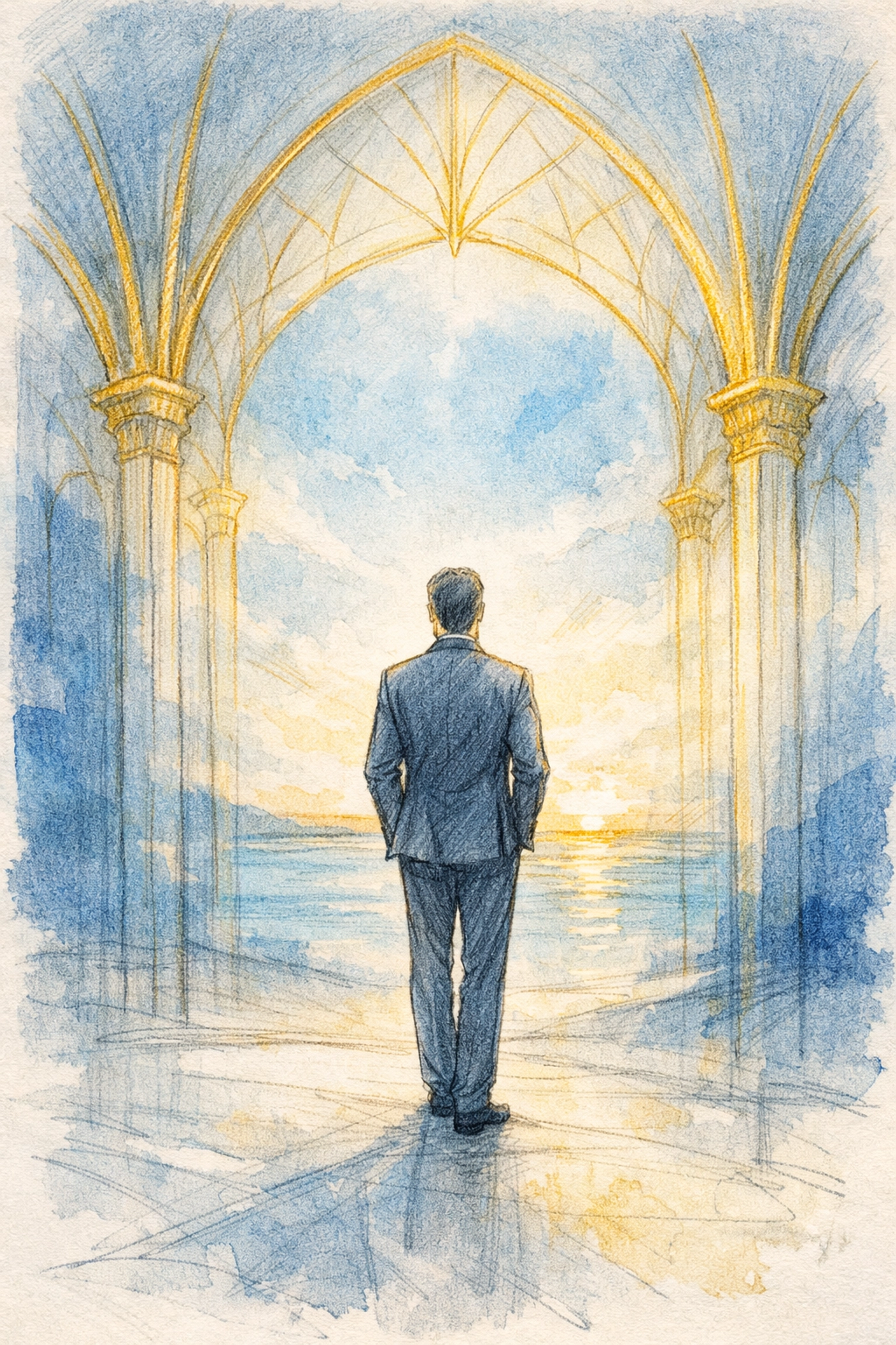 Professional leader standing within the divine architecture of presence by Dr. Layne McDonald - www.laynemcdonald.com