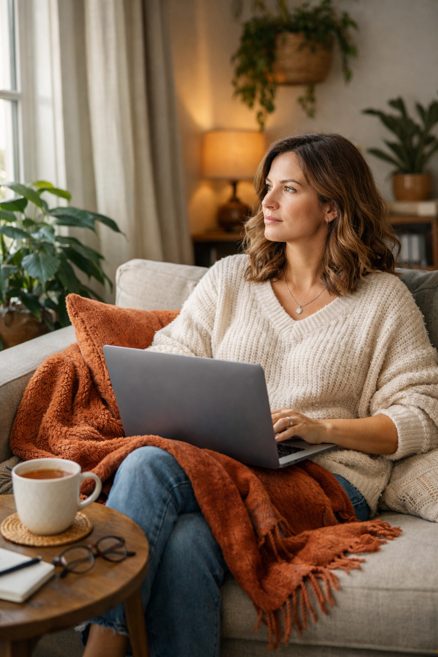 Purpose-driven business owner working from home creating authentic marketing content