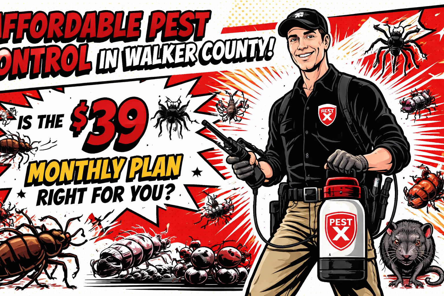 [HERO] Affordable Pest Control in Walker County: Is the $39 Monthly Plan Right for You?