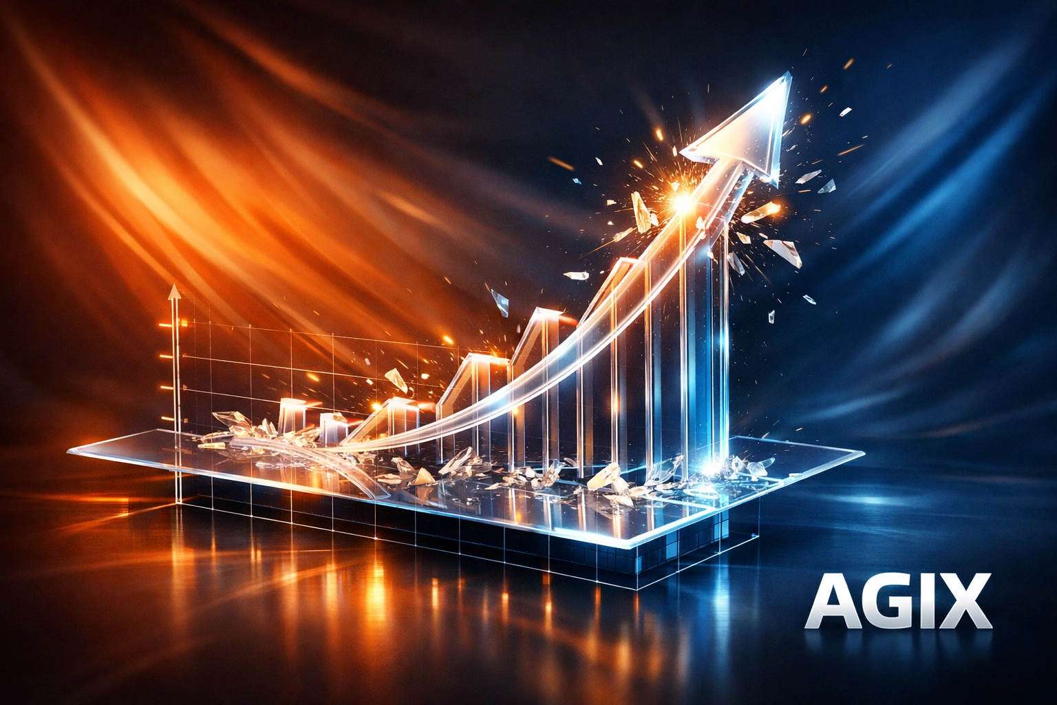 Data visualization showing exponential ROI and business valuation growth through AI automation.