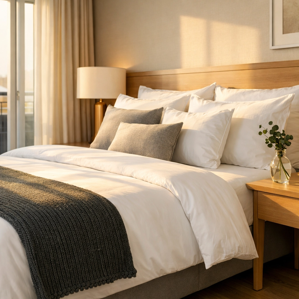 Immaculate five-star bedroom staging by a professional Vancouver Airbnb management company.