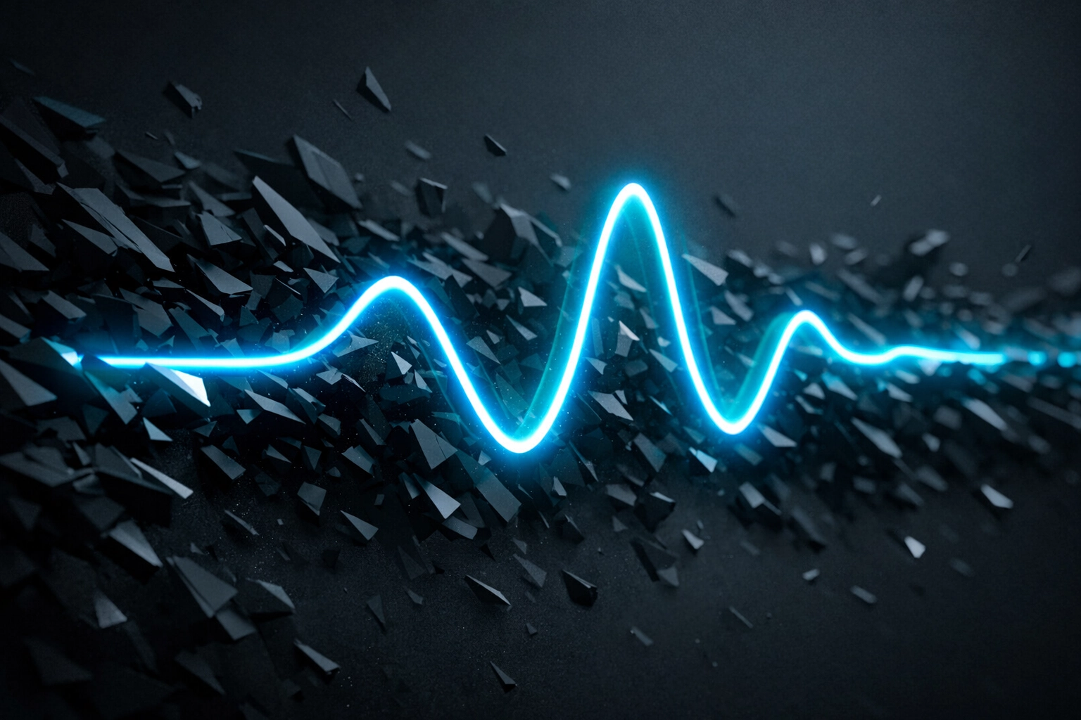 A glowing blue wave cutting through digital noise, representing expert social media marketing in Mumbai.