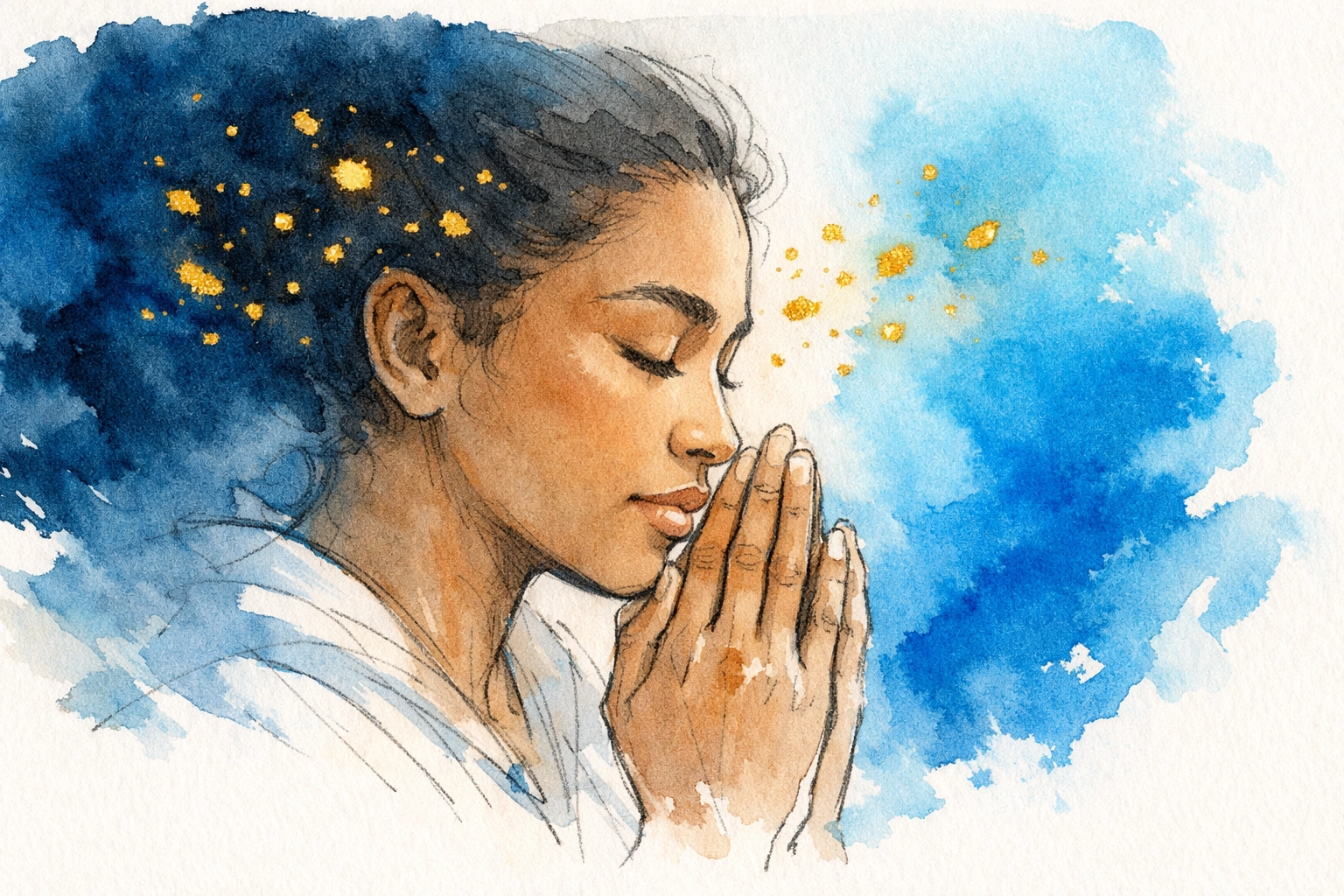 A person in prayer representing Holy Spirit Baptism and the spiritual power for divine healing.