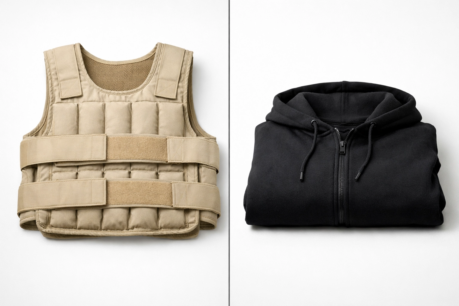 Comparison of bulky weighted vest versus modern stylish weighted hoodie for teens