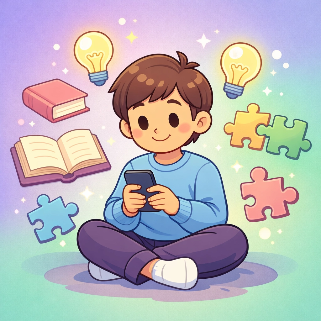 Persona aprendiendo con cápsulas de 5 minutos en smartphone de forma relajada