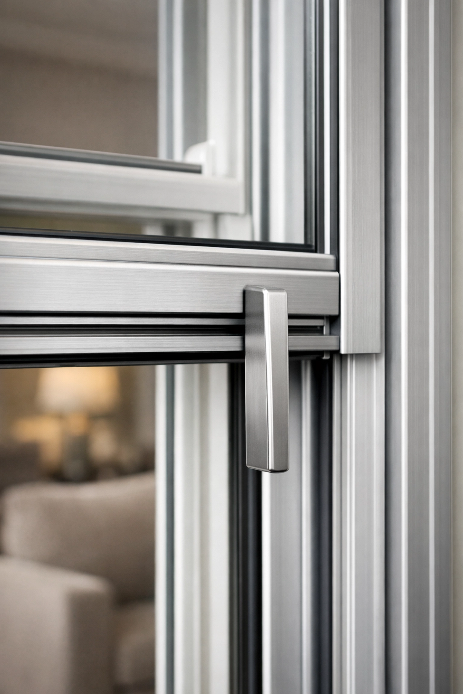 Close-up of a custom vertical sliding secondary glazing unit designed for traditional sash windows