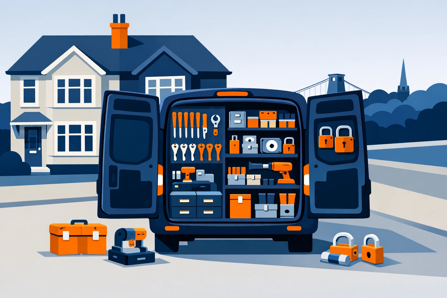 AHLP Locksmiths mobile workshop van ready for same-day lock repairs and upgrades in Bristol.