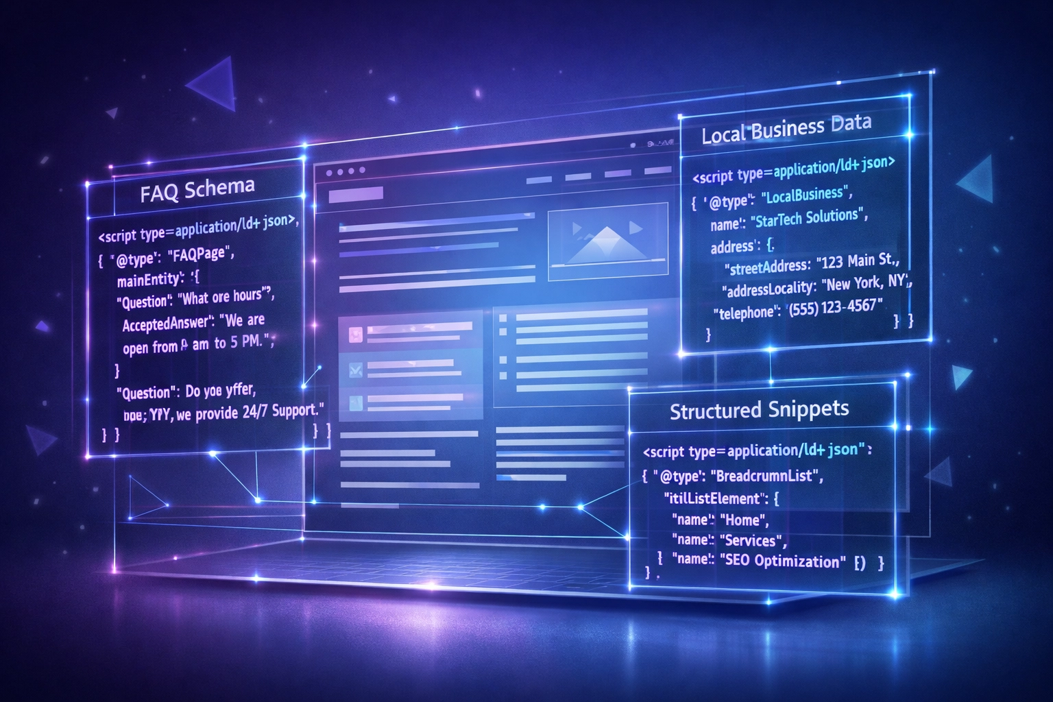 Website schema markup and structured data optimization for AI search engine crawlability