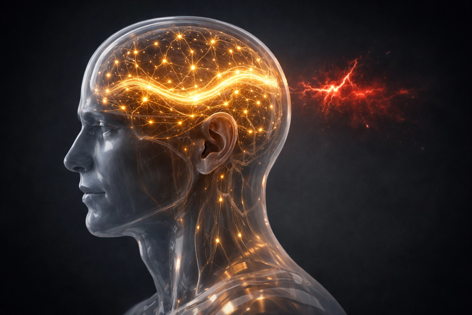 Visualization of sustained dopamine levels in the brain following a cold plunge.