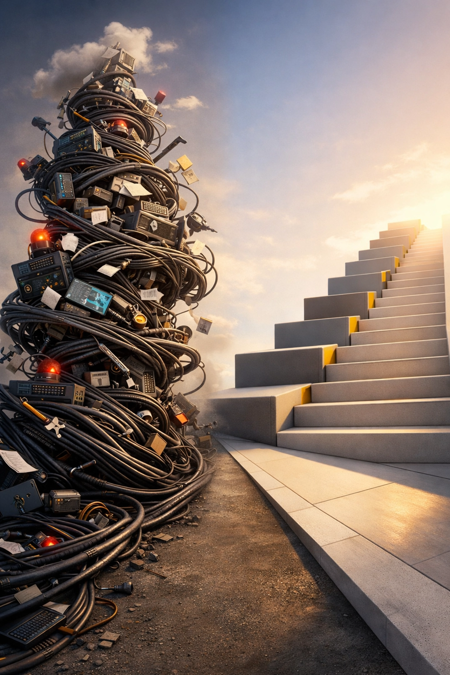 Two paths showing chaotic MSP growth versus streamlined scaling strategy