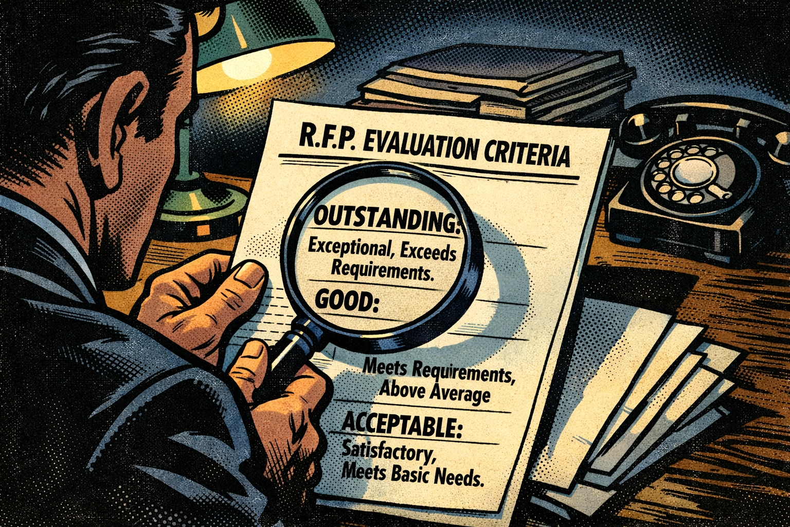 Reviewing Section M adjectival rating definitions in government RFP