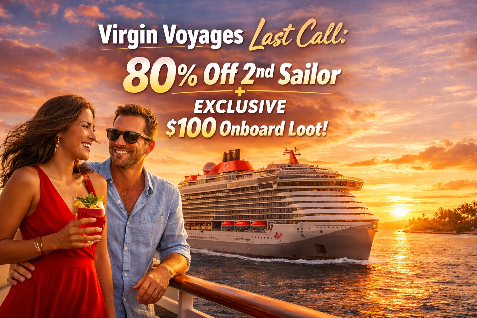 [HERO] Virgin Voyages Last Call: 80% Off 2nd Sailor + EXCLUSIVE $100 Onboard Loot!