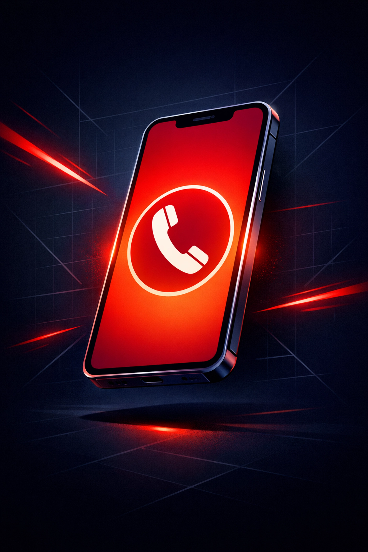 Illustration of a smartphone with a prominent click-to-call button for trade website lead generation.