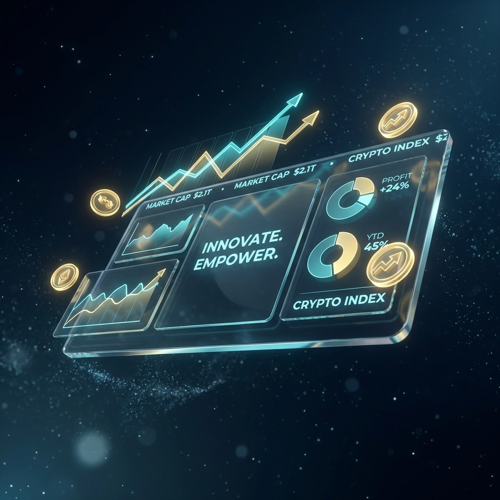 Futuristic financial dashboard tracking crypto receivables and business metrics for Larecoin merchants